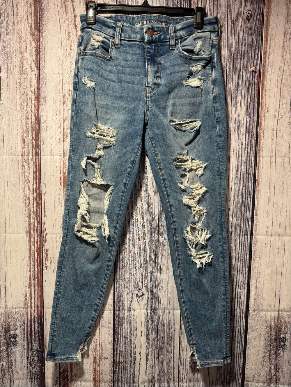 American Eagle Outfitters Light Blue Ripped Skinny Jeans